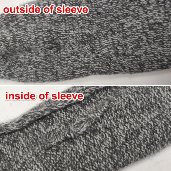 Aqua Marled Grey/Black Cashmere Crewneck Pullover Sweater - Picture 8 of 9